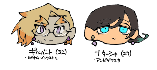 原稿をつらくした主従(トーンが多い)